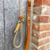 beige stroplijn/cognac handvat/goudkleurige afwerking - Thumbnail Image 2