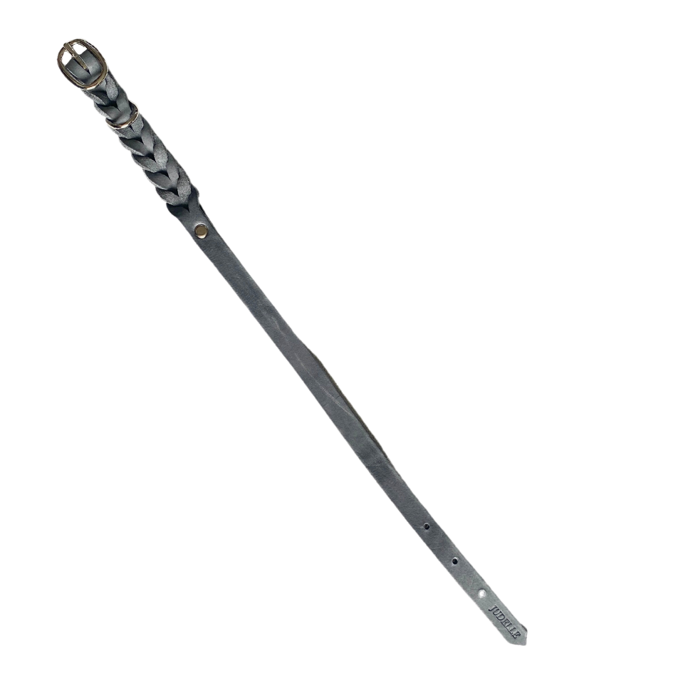 half gevlochten grijze collier - Afbeelding 2