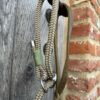 beige stroplijn/olijf handvat/zilverkleurige afwerking - Thumbnail Image 2